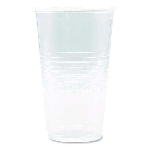 Image of Boardwalk® BWKTRANSCUP20PK Translucent Plastic Cold Cups, 20 oz, Clear, 50/Pack