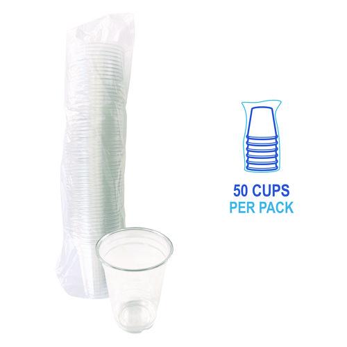 Image of Boardwalk® BWKPET14PK Clear Plastic PET Cups, 14 oz, 50/Pack