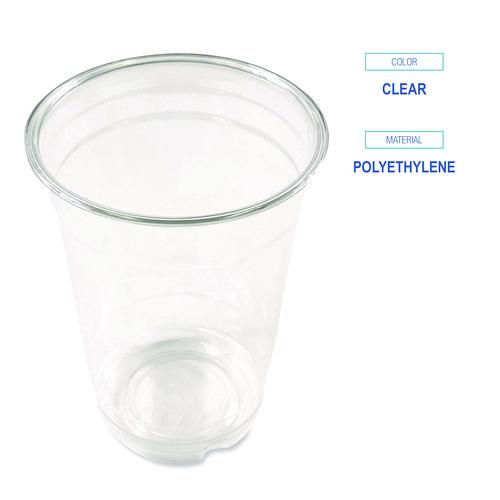 Image of Boardwalk® BWKPET14PK Clear Plastic PET Cups, 14 oz, 50/Pack