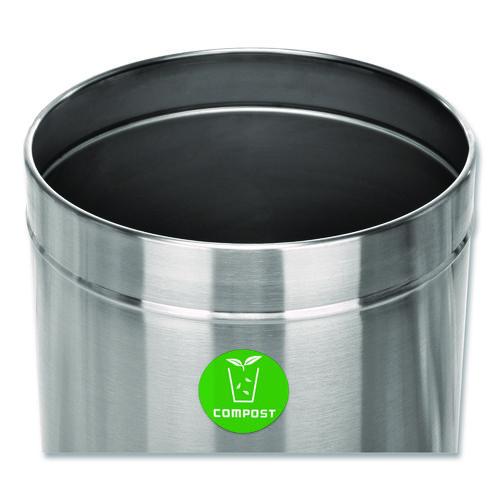 Image of Alpine Industries ALP47527CO 27 Gallon Stainless Steel Compost Can, Brushed Stainless Steel