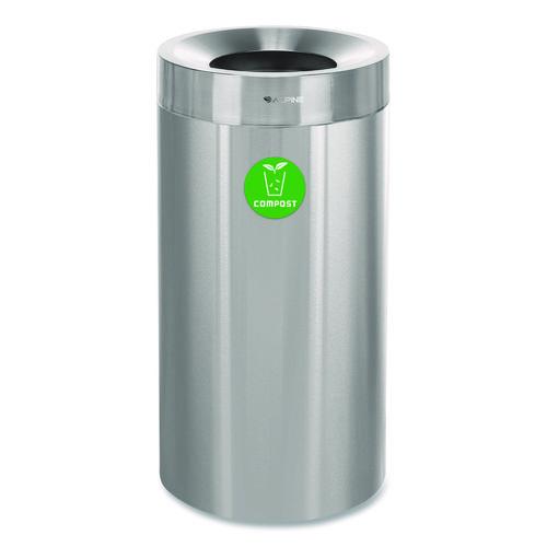 Image of Alpine Industries ALP47527CO 27 Gallon Stainless Steel Compost Can, Brushed Stainless Steel