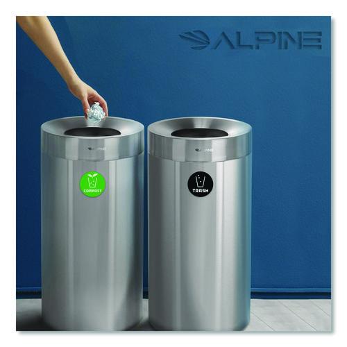 Image of Alpine Industries ALP47527COT 27 Gallon Stainless Steel Compost Bin and Trash Can, Brushed Stainless Steel