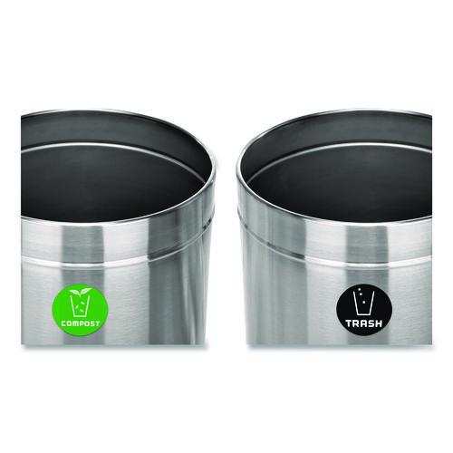 Image of Alpine Industries ALP47527COT 27 Gallon Stainless Steel Compost Bin and Trash Can, Brushed Stainless Steel