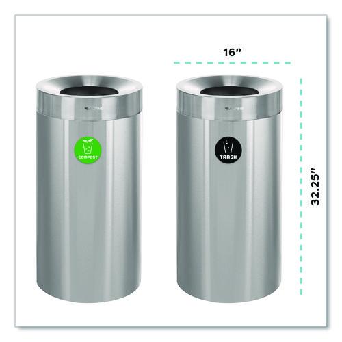 Image of Alpine Industries ALP47527COT 27 Gallon Stainless Steel Compost Bin and Trash Can, Brushed Stainless Steel