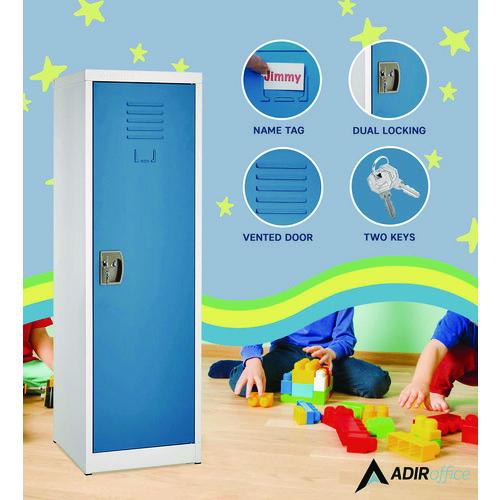 Image of AdirOffice ADI62901BLU Steel Storage Locker, 1 Compartment, 15 x 15 x 48, Blue