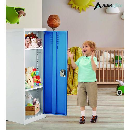 Image of AdirOffice ADI62901BLU Steel Storage Locker, 1 Compartment, 15 x 15 x 48, Blue