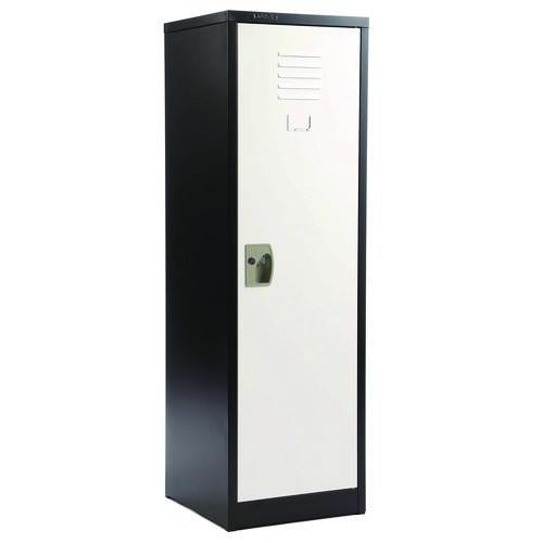 Image of AdirOffice ADI62901BW Steel Storage Locker, 1 Compartment, 15 x 15 x 48, Black Body/White Doors