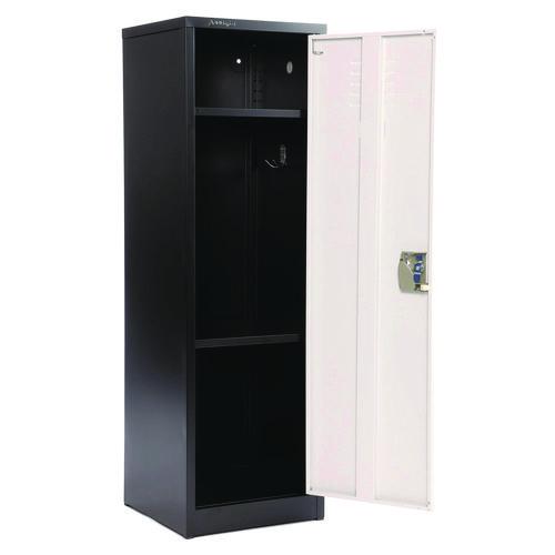 Image of AdirOffice ADI62901BW Steel Storage Locker, 1 Compartment, 15 x 15 x 48, Black Body/White Doors