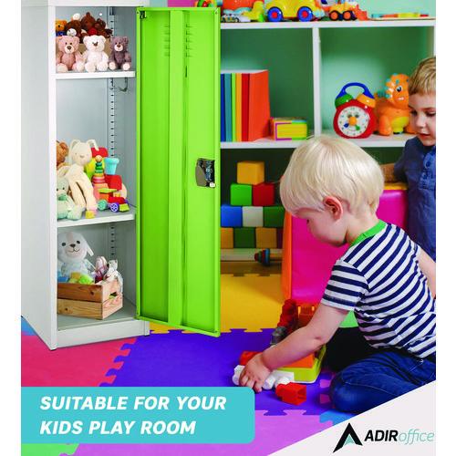 Image of AdirOffice ADI62901GRNPKG1 Steel Storage Locker, 1 Compartment, 15 x 15 x 48, Green