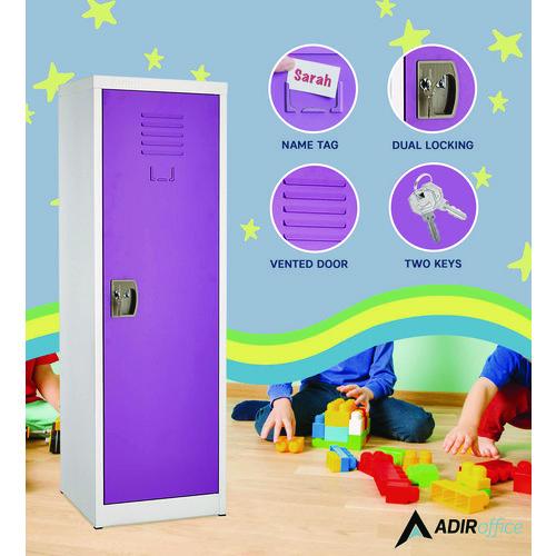 Image of AdirOffice ADI62901PUR Steel Storage Locker, 1 Compartment, 15 x 15 x 48, Purple