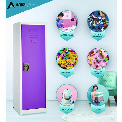 Image of AdirOffice ADI62901PUR Steel Storage Locker, 1 Compartment, 15 x 15 x 48, Purple