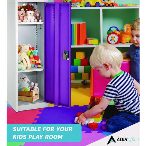 Image of AdirOffice ADI62901PUR Steel Storage Locker, 1 Compartment, 15 x 15 x 48, Purple