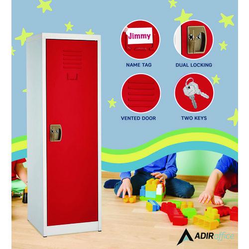 Image of AdirOffice ADI62901REDPKG1 Steel Storage Locker, 1 Compartment, 15 x 15 x 48, Red
