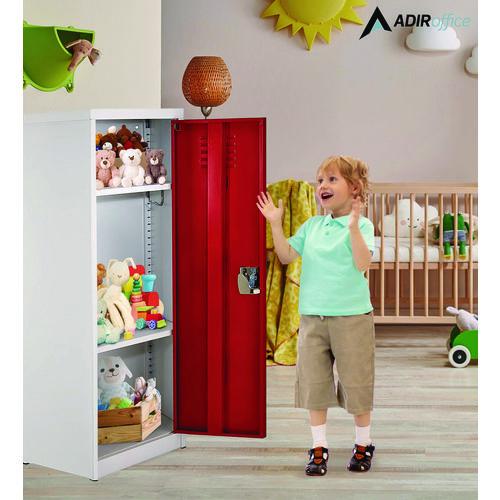 Image of AdirOffice ADI62901REDPKG1 Steel Storage Locker, 1 Compartment, 15 x 15 x 48, Red