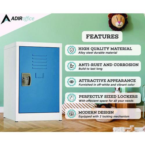 Image of AdirOffice ADI62902BLUPKG1 Steel Storage Locker, 1 Compartment, 15 x 15 x 24, Blue