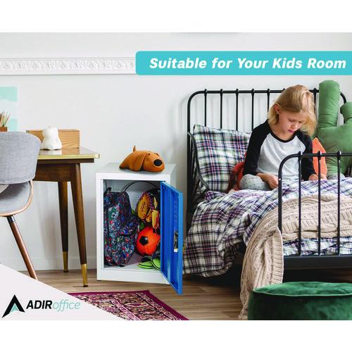 Image of AdirOffice ADI62902BLUPKG1 Steel Storage Locker, 1 Compartment, 15 x 15 x 24, Blue