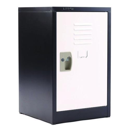 Image of AdirOffice ADI62902BW Steel Storage Locker, 1 Compartment, 15 x 15 x 24, Black Body/White Doors