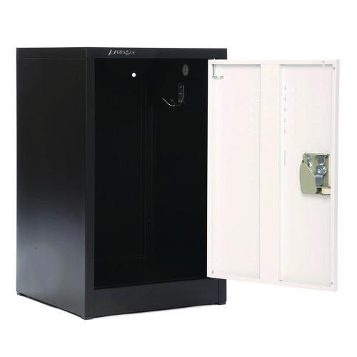 Image of AdirOffice ADI62902BW Steel Storage Locker, 1 Compartment, 15 x 15 x 24, Black Body/White Doors