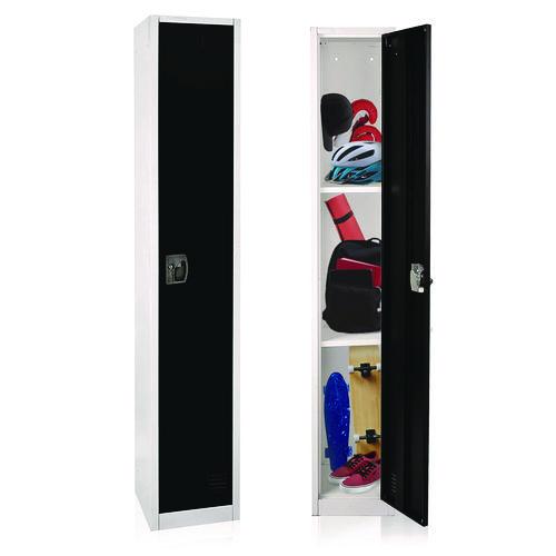 Image of AdirOffice ADI629201BLK Steel Storage Locker, 1 Compartment, 12 x 12 x 72, Black