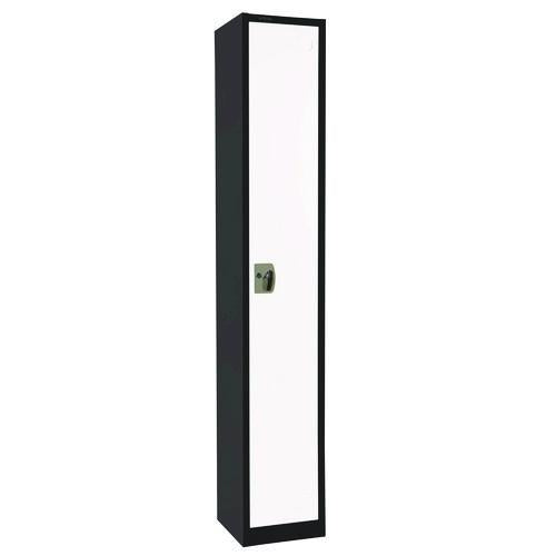 Image of AdirOffice ADI629201BW Steel Storage Locker, 1 Compartment, 12 x 12 x 72, Black Body/White Doors
