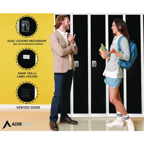 Image of AdirOffice ADI629201BLK Steel Storage Locker, 1 Compartment, 12 x 12 x 72, Black
