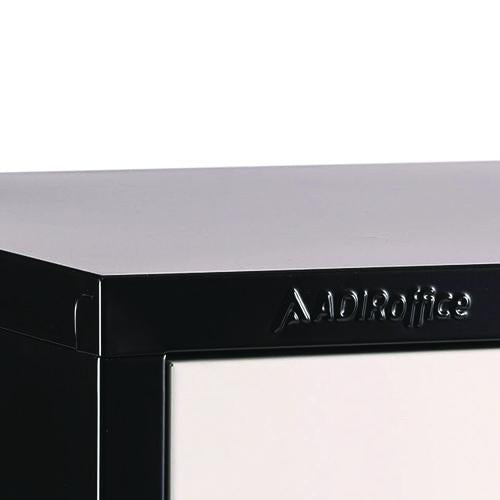 Image of AdirOffice ADI629201BW Steel Storage Locker, 1 Compartment, 12 x 12 x 72, Black Body/White Doors