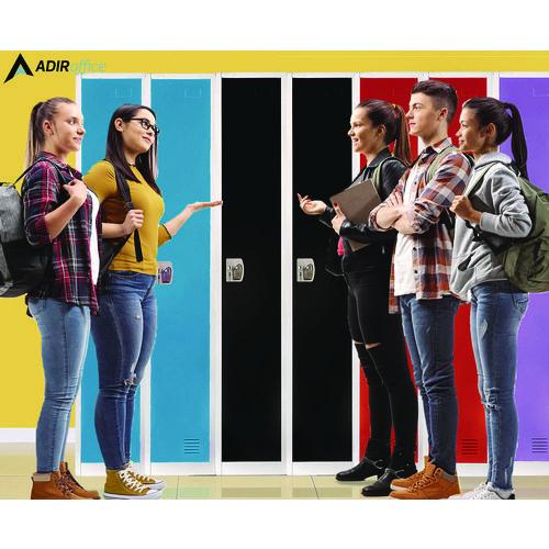 Image of AdirOffice ADI629201BLK Steel Storage Locker, 1 Compartment, 12 x 12 x 72, Black