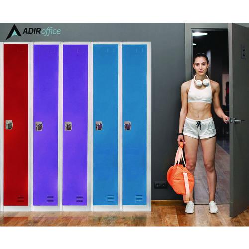 Image of AdirOffice ADI629201BLK Steel Storage Locker, 1 Compartment, 12 x 12 x 72, Black