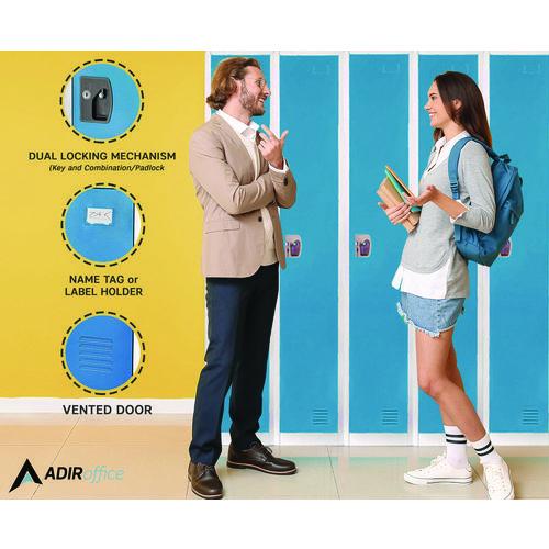 Image of AdirOffice ADI629201BLUPKG1 Steel Storage Locker, 1 Compartment, 12 x 12 x 72, Blue