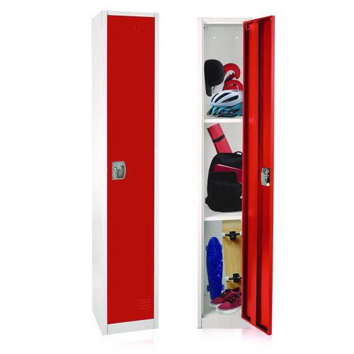 Image of AdirOffice ADI629201RED Steel Storage Locker, 1 Compartment, 12 x 12 x 72, Red