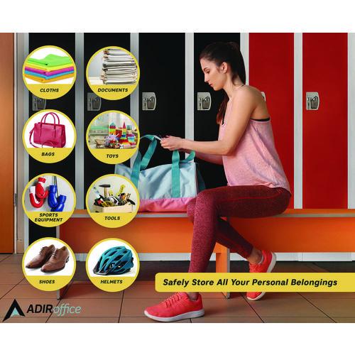 Image of AdirOffice ADI629201RED Steel Storage Locker, 1 Compartment, 12 x 12 x 72, Red