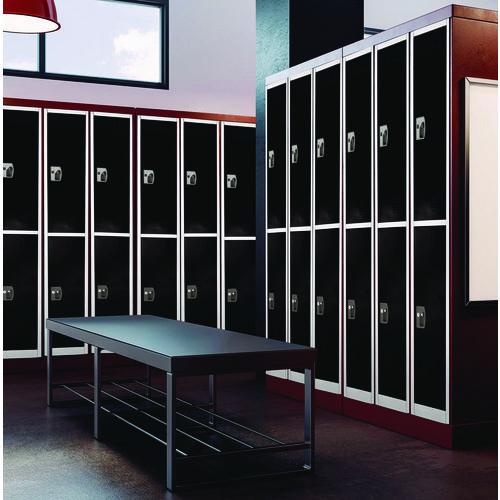 Image of AdirOffice ADI629202BLKPKG1 Steel Storage Locker, 2 Compartment, 12 x 12 x 72, Black