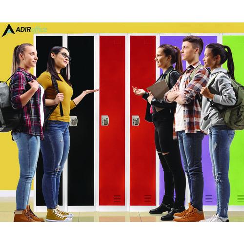 Image of AdirOffice ADI629201RED Steel Storage Locker, 1 Compartment, 12 x 12 x 72, Red