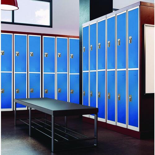 Image of AdirOffice ADI629202BLUPKG1 Steel Storage Locker, 2 Compartment, 12 x 12 x 72, Blue