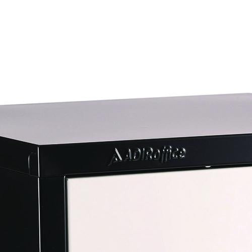 Image of AdirOffice ADI629203BW Steel Storage Locker, 3 Compartment, 12 x 12 x 72, Black Body/White Doors