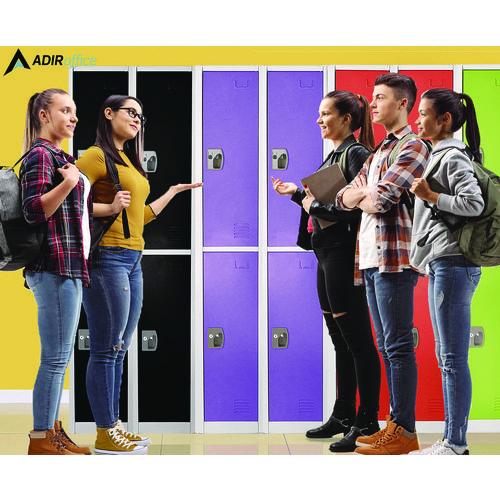 Image of AdirOffice ADI629202PURPKG1 Steel Storage Locker, 2 Compartment, 12 x 12 x 72, Purple