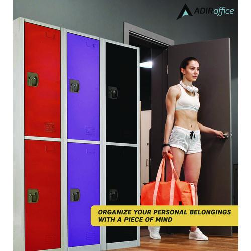 Image of AdirOffice ADI629202PURPKG1 Steel Storage Locker, 2 Compartment, 12 x 12 x 72, Purple
