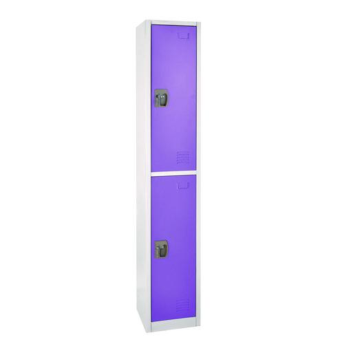 Image of AdirOffice ADI629202PURPKG1 Steel Storage Locker, 2 Compartment, 12 x 12 x 72, Purple