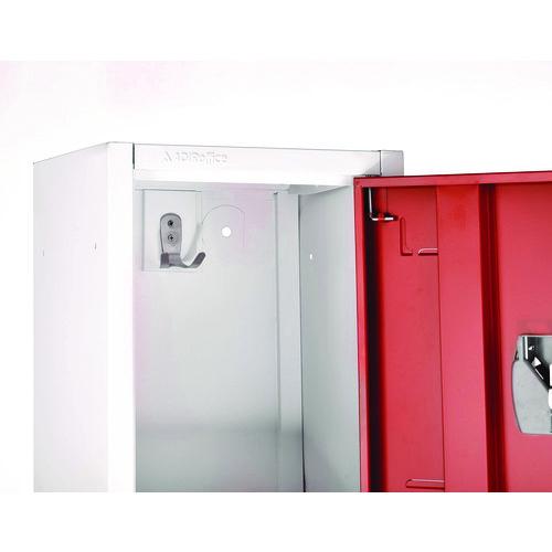 Image of AdirOffice ADI629202REDPKG1 Steel Storage Locker, 2 Compartment, 12 x 12 x 72, Red