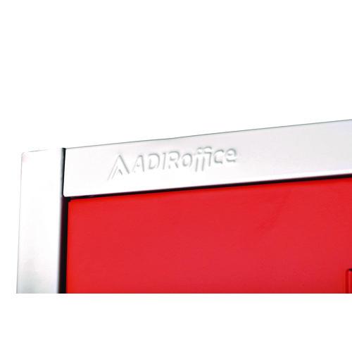 Image of AdirOffice ADI629202REDPKG1 Steel Storage Locker, 2 Compartment, 12 x 12 x 72, Red