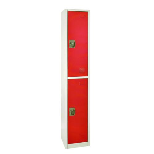Image of AdirOffice ADI629202REDPKG1 Steel Storage Locker, 2 Compartment, 12 x 12 x 72, Red