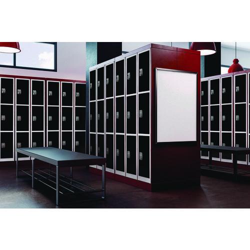 Image of AdirOffice ADI629203BLKPKG1 Steel Storage Locker, 3 Compartment, 12 x 12 x 72, Black