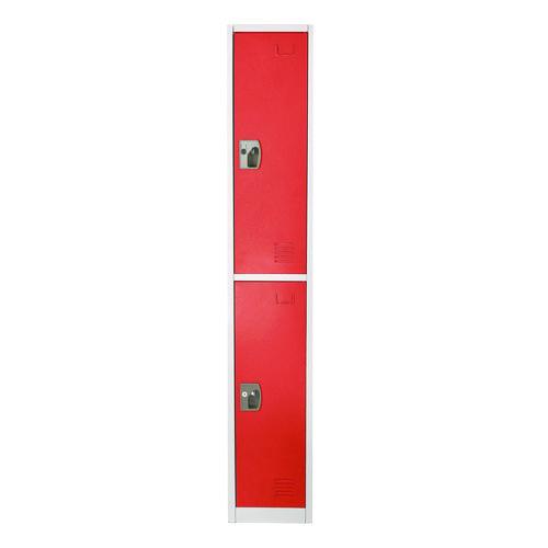 Image of AdirOffice ADI629202REDPKG1 Steel Storage Locker, 2 Compartment, 12 x 12 x 72, Red