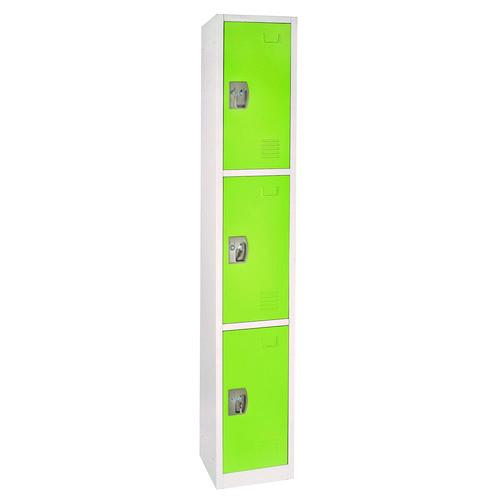 Image of AdirOffice ADI629203GRN Steel Storage Locker, 3 Compartment, 12 x 12 x 72, Green