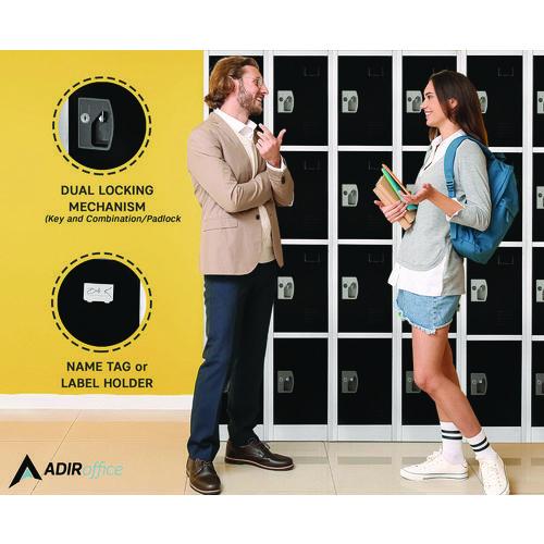 Image of AdirOffice ADI629206BLK Steel Storage Locker, 6 Compartment, 12 x 12 x 72, Black