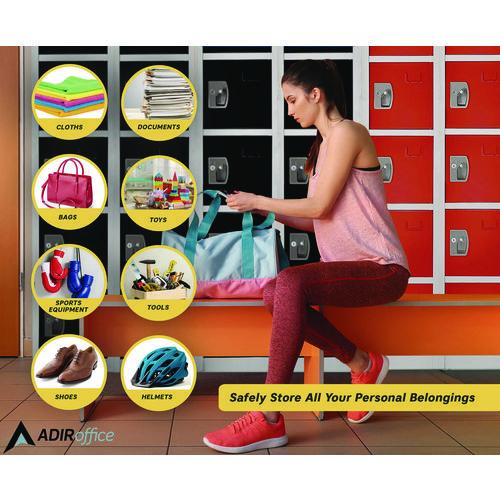 Image of AdirOffice ADI629206BLK Steel Storage Locker, 6 Compartment, 12 x 12 x 72, Black