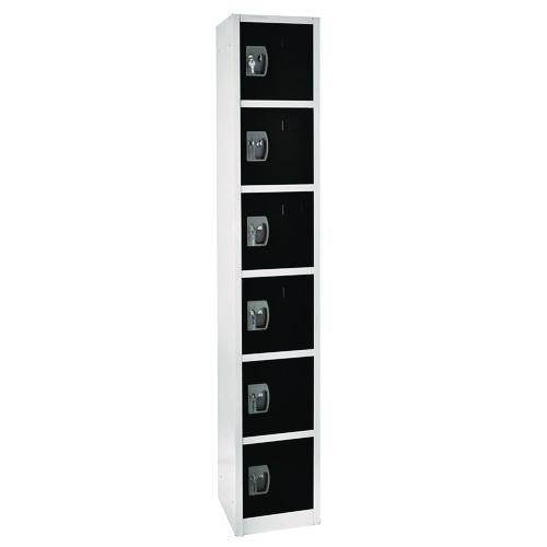 Image of AdirOffice ADI629206BLK Steel Storage Locker, 6 Compartment, 12 x 12 x 72, Black
