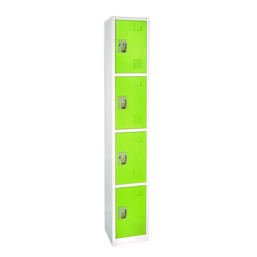 Image of AdirOffice ADI629204GRN Steel Storage Locker, 4 Compartment, 12 x 12 x 72, Green