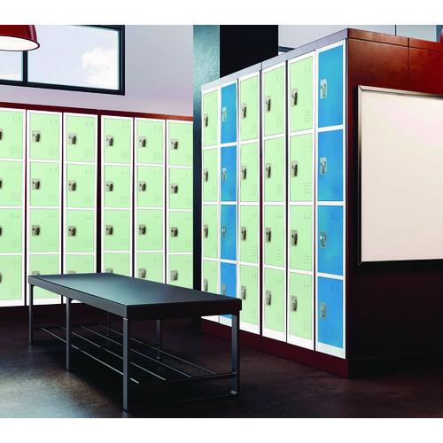 Image of AdirOffice ADI629204MGRN Steel Storage Locker, 4 Compartment, 12 x 12 x 72, Misty Green