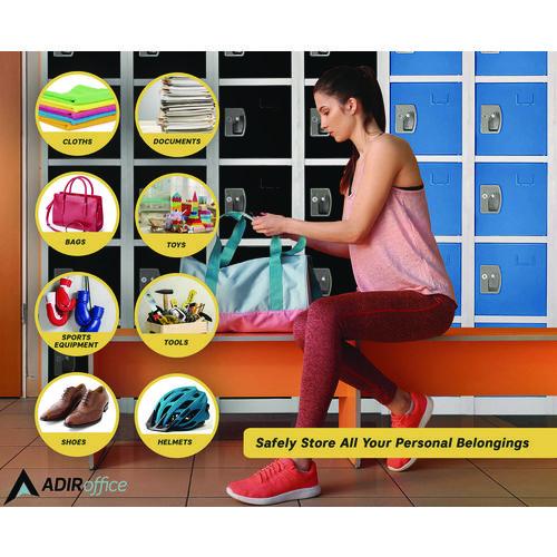 Image of AdirOffice ADI629206BLUPKG1 Steel Storage Locker, 6 Compartment, 12 x 12 x 72, Blue